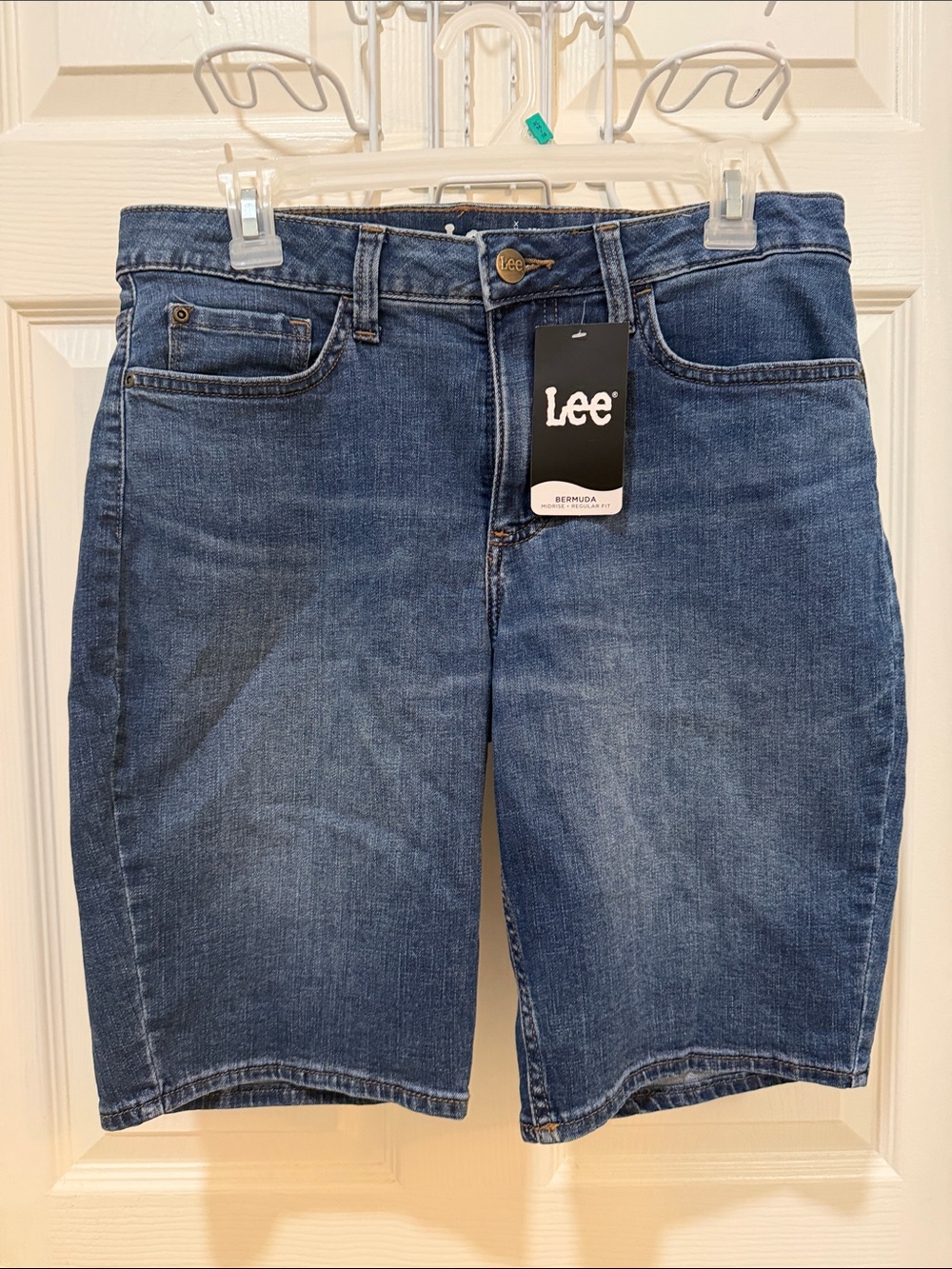Lee Mid Blue Denim Bermuda Shorts Size 8